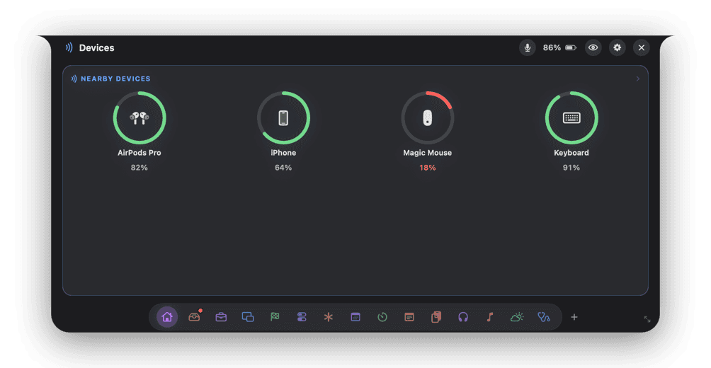 The Devices page