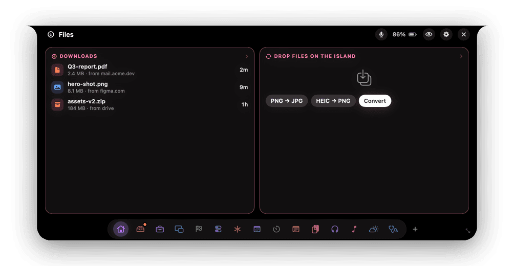 The Files page
