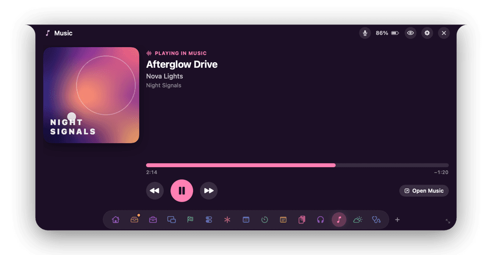The Music page